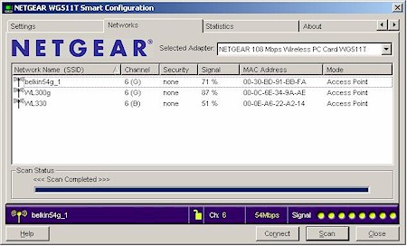 Site Survey u karty Netgear
